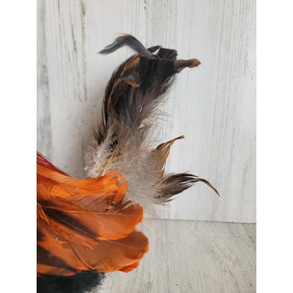 Realistic faux hen rooster feather unique vintage farm home decor